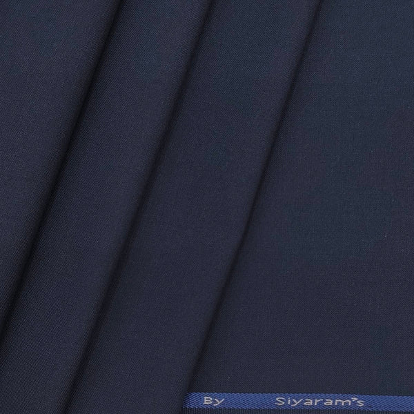 Siyaram Men's Polyester Viscose Matti Plain Trouser Fabric Colour Dark Blue