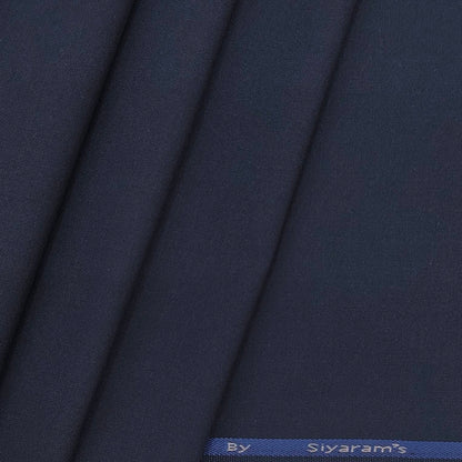 Siyaram Men's Polyester Viscose Matti Plain Trouser Fabric Colour Dark Blue