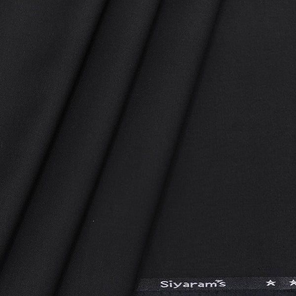 Siyaram Men's Polyester Viscose Matti Plain Trouser Fabric Colour Black