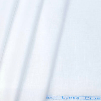 Linen Club Linen Cotton Mix Premium Plain White Shirt n Kurta Pajama Fabric