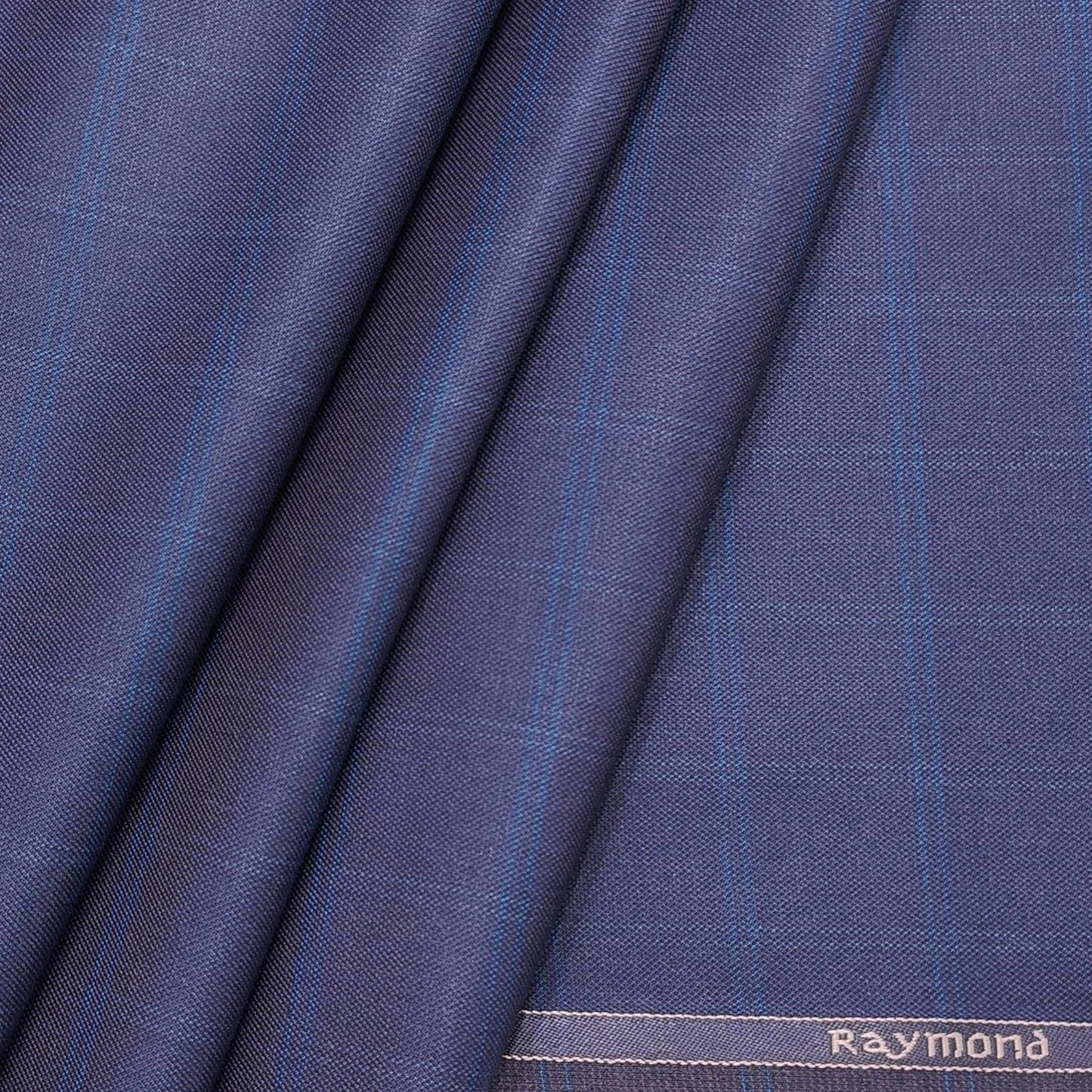 Blazer Fabric Raymond Check Premium Polyviscose Colour Wine Blue