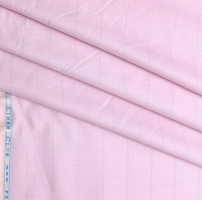 Linen Club Linen Cotton Mix Lining Shirt Fabric Colour Light Pink