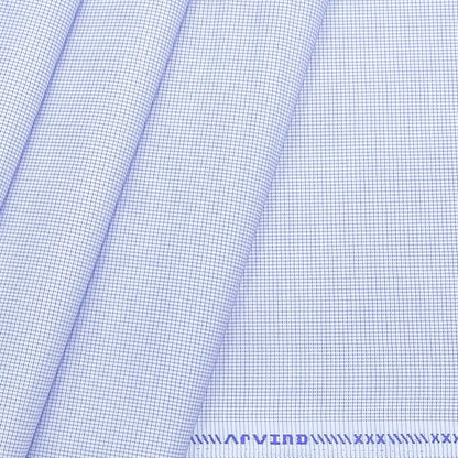 Arvind Men's Polycotton Wrinkle Free Pin Check Shirt Fabric Colour Lavender