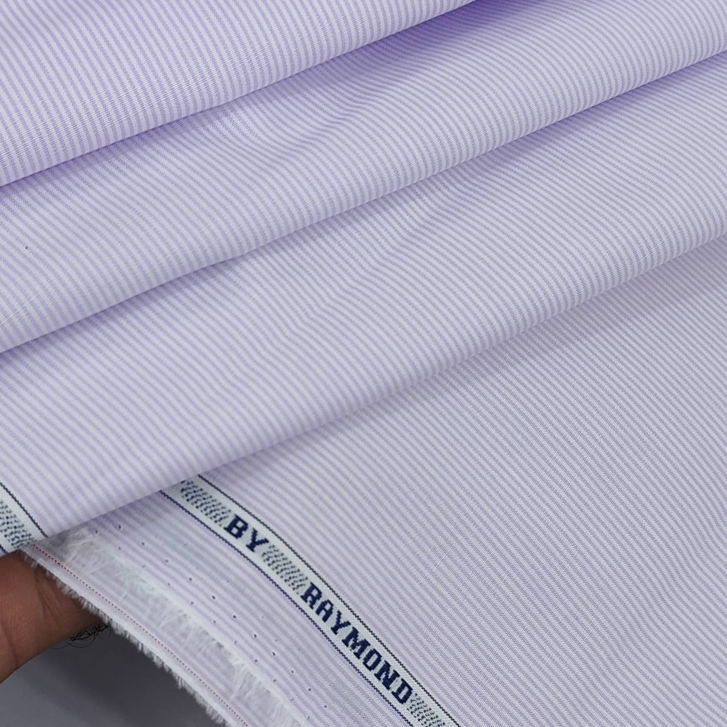 Raymond Premium Pure Cotton Pencil Lining Shirt Fabric Colour Light Lavender