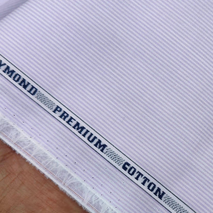 Raymond Premium Pure Cotton Pencil Lining Shirt Fabric Colour Light Lavender