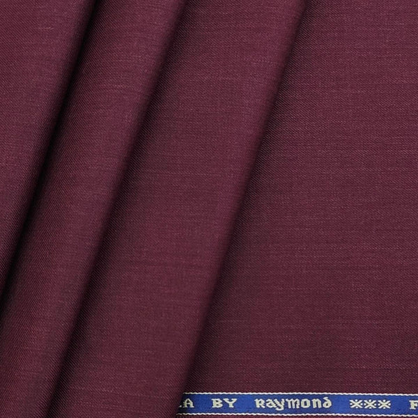 Raymond Men's Premium Terry wool Plain Trouser Fabric Maroon