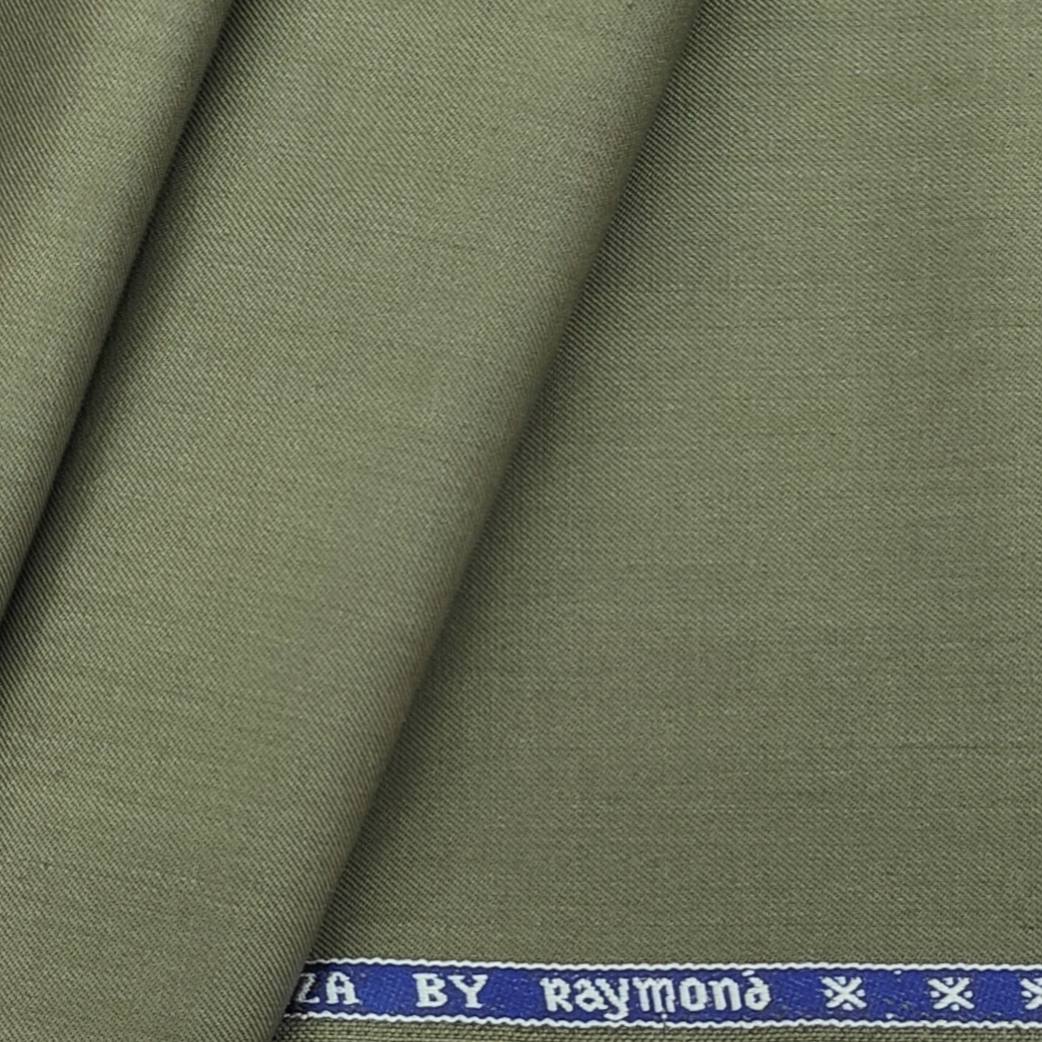 Raymond Men's Premium Terry wool Plain Trouser Fabric Army Green