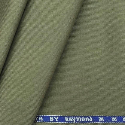 Raymond Men's Premium Terry wool Plain Trouser Fabric Army Green