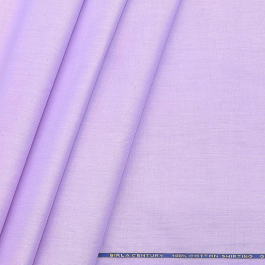 Shirt Fabric Birla Century 60s Giza cotton Plain Colour Lavender Light