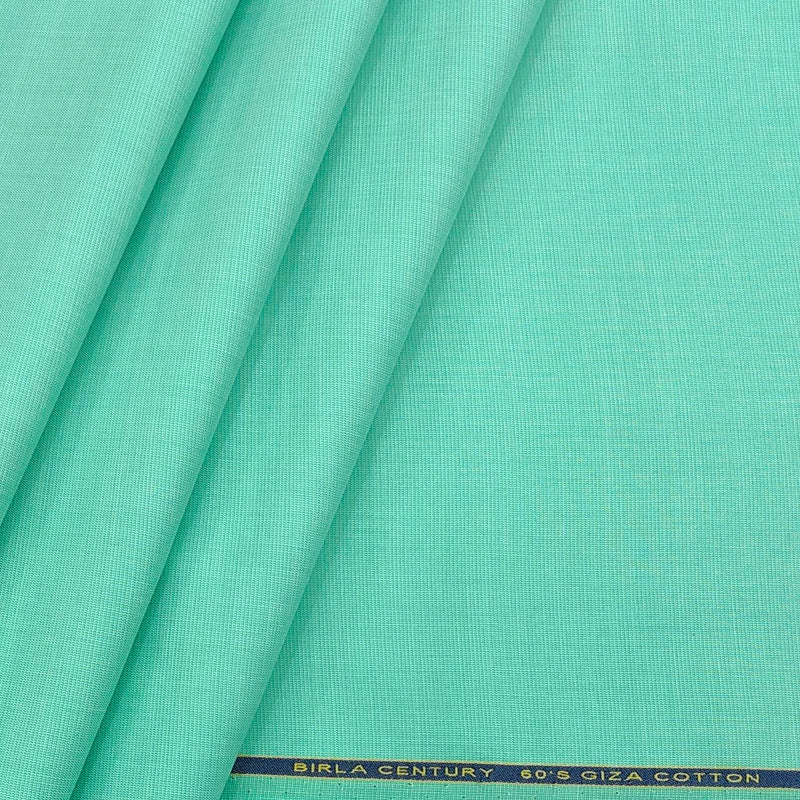 Birla Century 60s Pure cotton Plain Fill a Fill Shirt Fabric Colour Sea Green