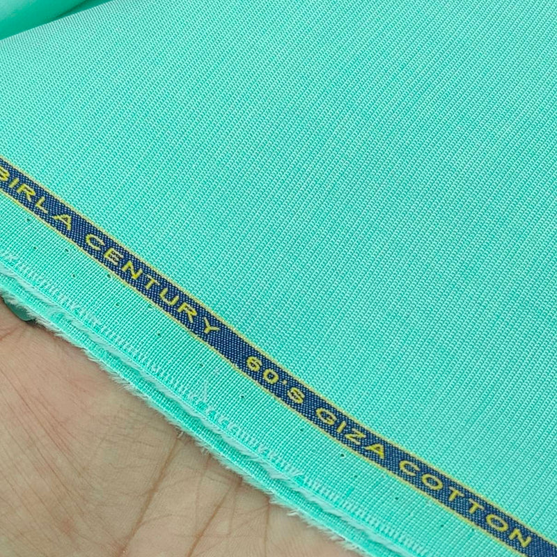 Birla Century 60s Pure cotton Plain Fill a Fill Shirt Fabric Colour Sea Green