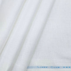 Linen Club Pure Linen 100Lea*100Lea Premium Plain White Shirt Fabric