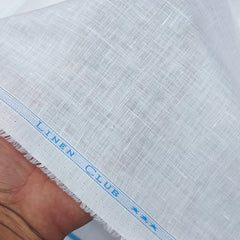 Linen Club Pure Linen 100Lea*100Lea Premium Plain White Shirt Fabric