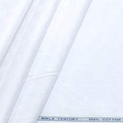 Birla Century Men's 70s Giza Cotton White Jacquard textured Shirt Fabric