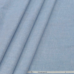 Siyaram Men's Polyester Cotton self Slub Trouser Fabric Color Denim Blue