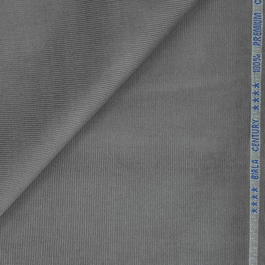 Birla Century Pure Cotton stretchable Courdray Trouser Fabric Colour silver grey