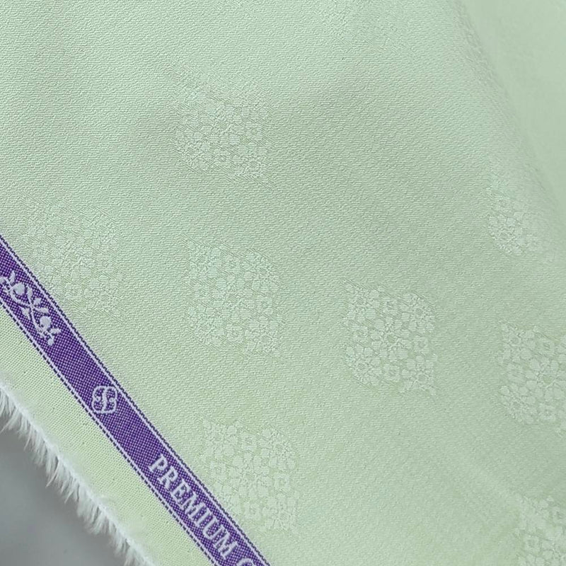 Soktas Men's Premium Giza Cotton Jacquard Shirt fabric Colour Mint Green