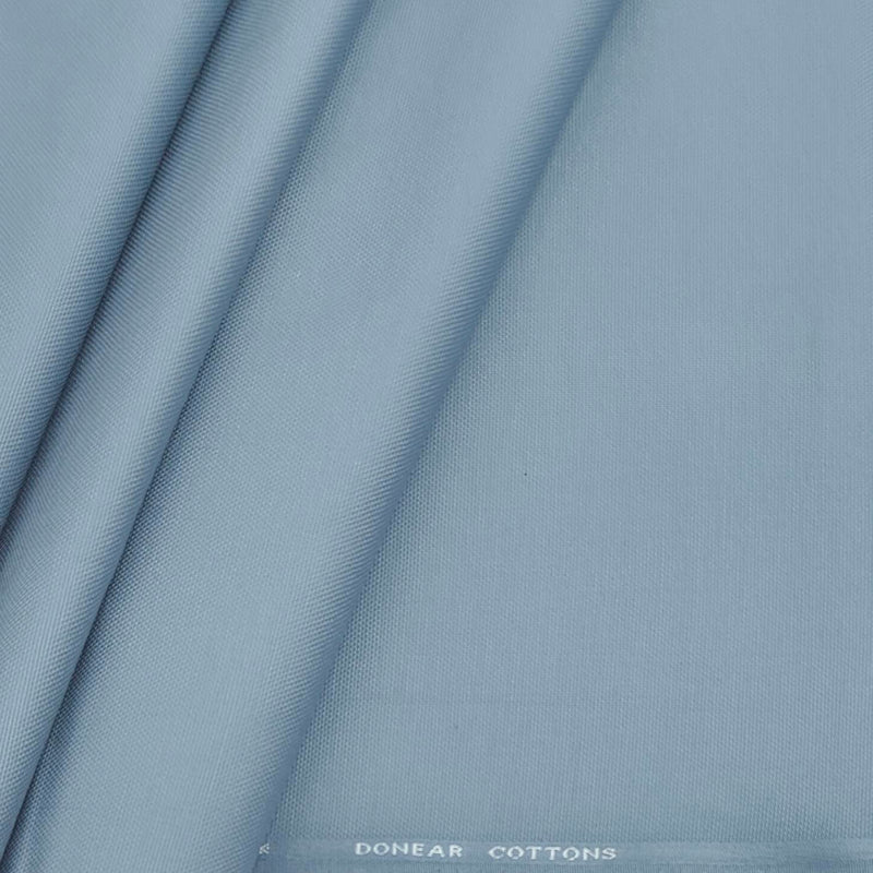 Donear Men's Pure Cotton self Structure Trouser Fabric Color powder Blue