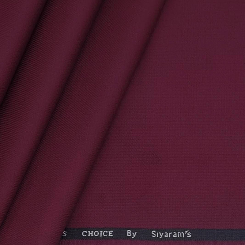 Siyaram Men's T/R Plain Trouser Fabric Color Deep Maroon