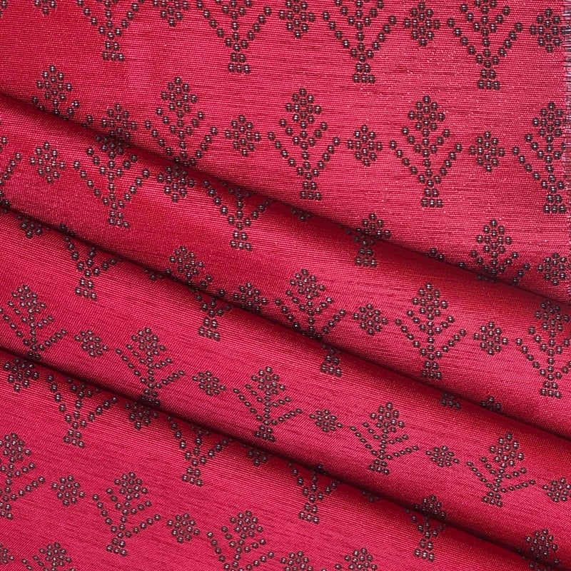 MANTIRE PREMIUM JACQUARD KOTI N BANDHGALA FABRIC COLOUR RED view 2