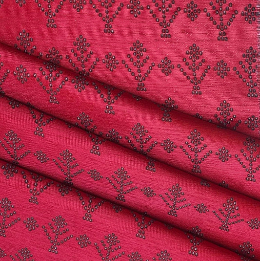 ManTire Premium Jacquard Koti n BandhGala Fabric Colour Red