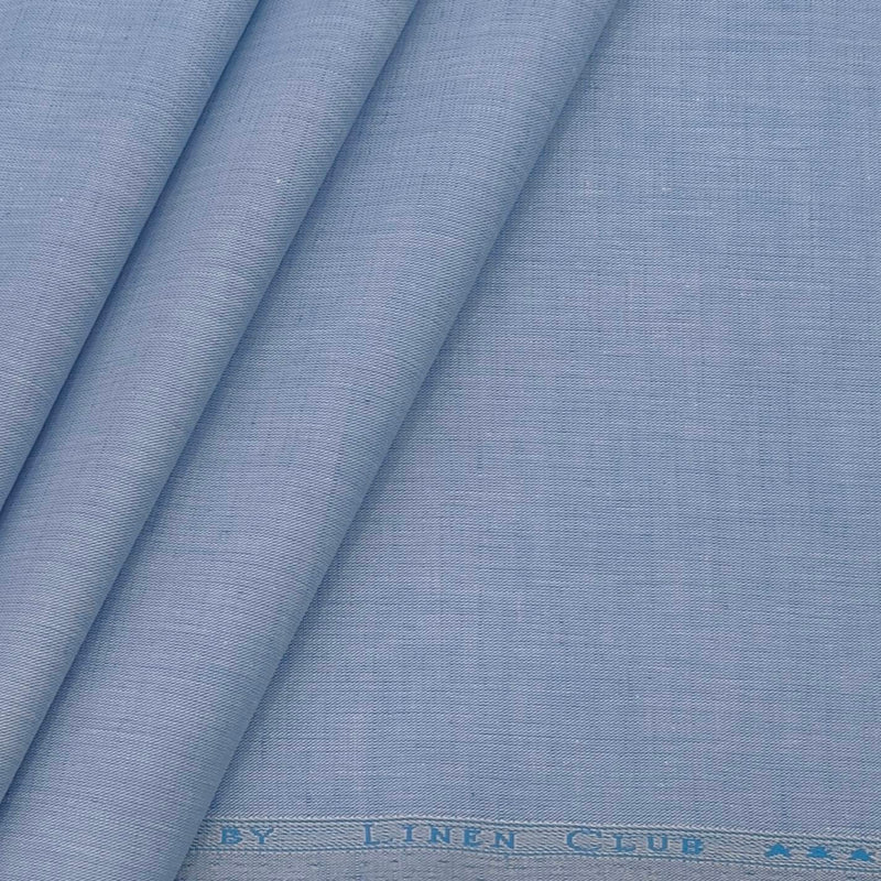 Linen Club Linen Blended Plain Shirt Fabric Colour Light Blue