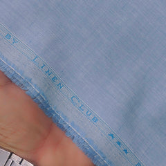 Linen Club Linen Blended Plain Shirt Fabric Colour Light Blue