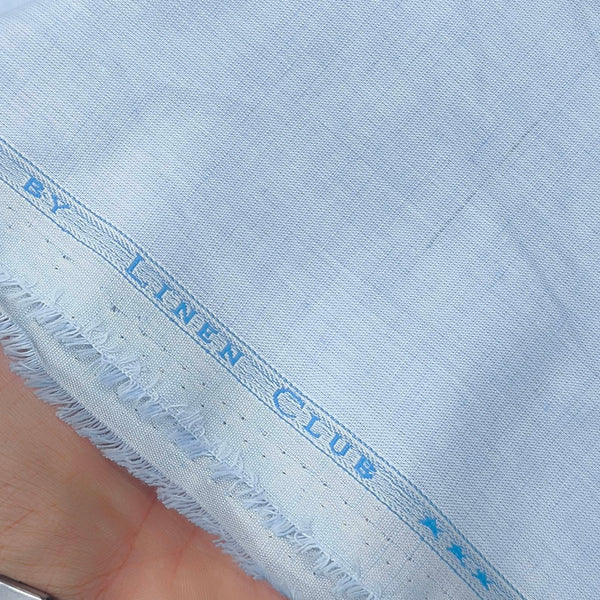 Linen Club Linen Blended Plain Shirt Fabric Colour Ash Blue