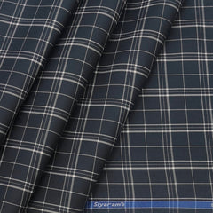 Siyaram Men's Poly Cotton Check Wrinkle Free Shirt Fabric Colour Black