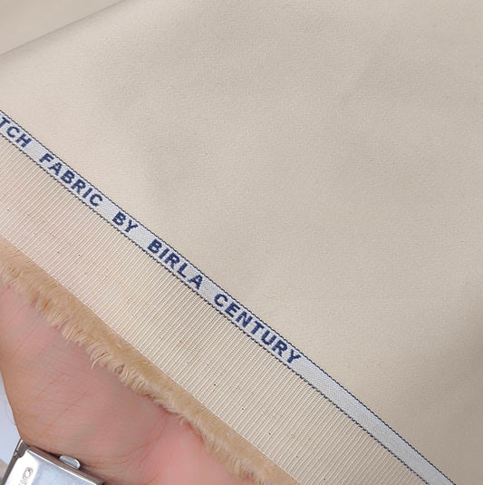 Birla Century Pure Cotton Plain Trouser Fabric Color Cream