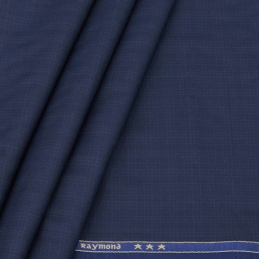 Trouser Fabric Raymond Polyester Viscose Check Color Blue