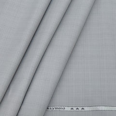 Trouser Fabric Raymond Polyester Viscose Self Check Color Silver Grey