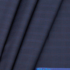 Trouser Fabric Reid & Taylor Polyester Viscose Mild Check Color Dark Blue