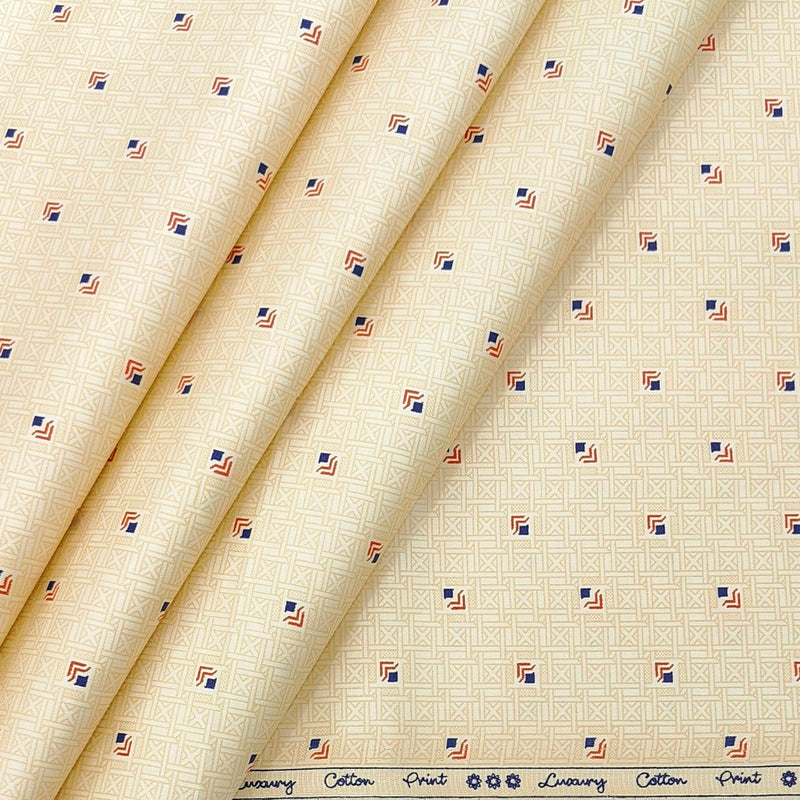 Shirt Fabric ManTire Giza Cotton Designer printed Colour Camel Brown