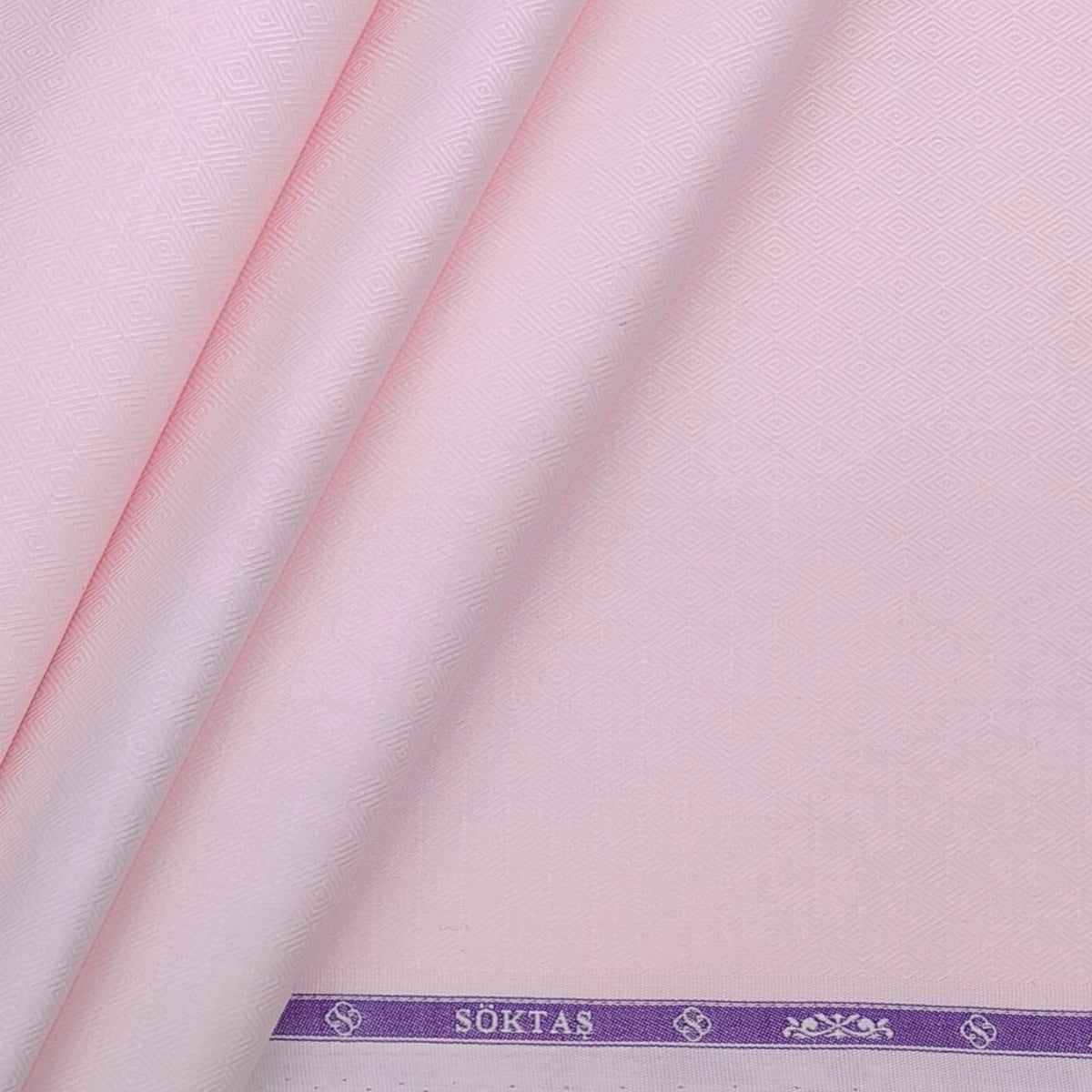 Shirt Fabric Soktas Premium Giza Cotton Jacquard Dobby Colour Crepe Pink