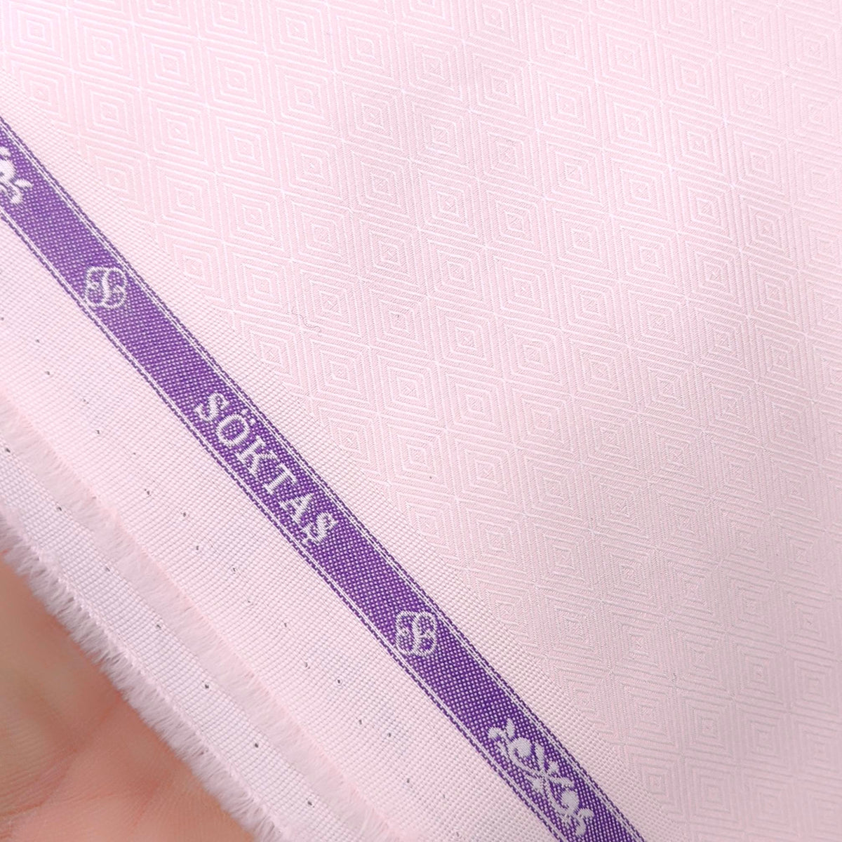 Shirt Fabric Soktas Premium Giza Cotton Jacquard Dobby Colour Crepe Pink