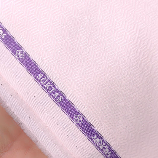 Shirt Fabric Soktas Premium Giza Cotton Jacquard Dobby Colour Crepe Pink