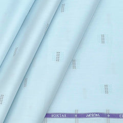 Shirt Fabric Soktas Premium Giza Cotton Butta Colour sea Blue