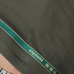 Trouser Fabric Raymond Wool Blended Plain Colour Mahendi Green