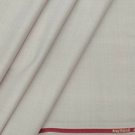 Trouser Fabric Raymond Wool Blended Plain Colour Cream