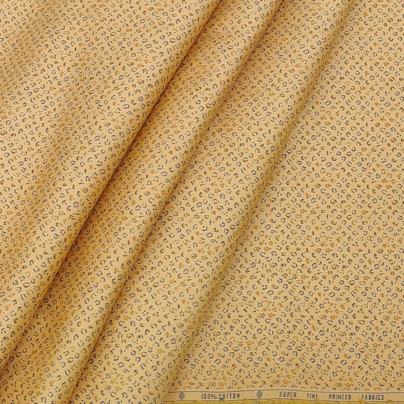 Shirt Fabric ManTire Giza Cotton Designer printed Colour Golden Brown