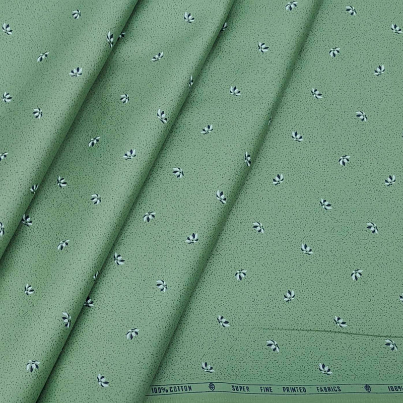 Shirt Fabric ManTire Giza Cotton Designer printed Colour Hunter Green