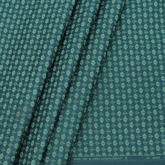 Shirt Fabric ManTire Giza Cotton Designer printed Colour Castleton Green