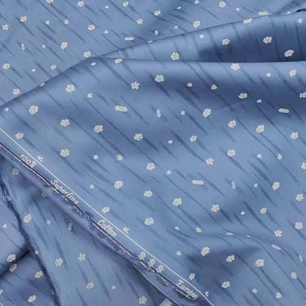 Shirt Fabric Siyaram Giza Cotton Designer printed Colour Grey Blue