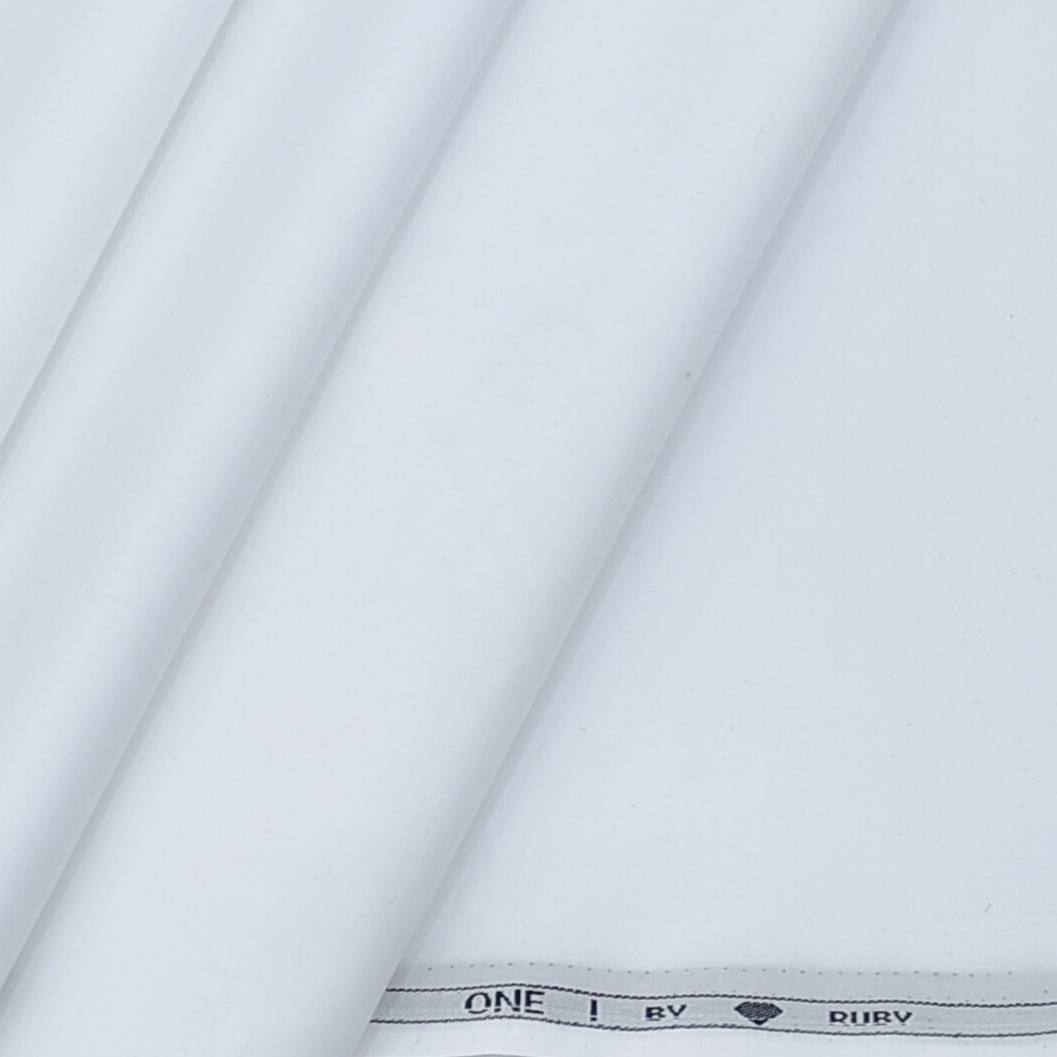 Pajama Fabric Ruby 50s Thick Giza Cotton Plain White