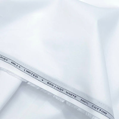 Pajama Fabric Ruby 50s Thick Giza Cotton Plain White