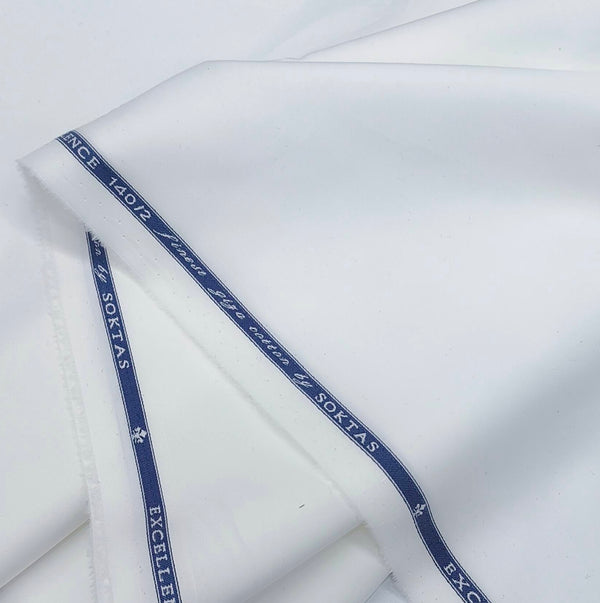 Shirt Fabric Soktas 140/2 Finest Giza Cotton Plain White