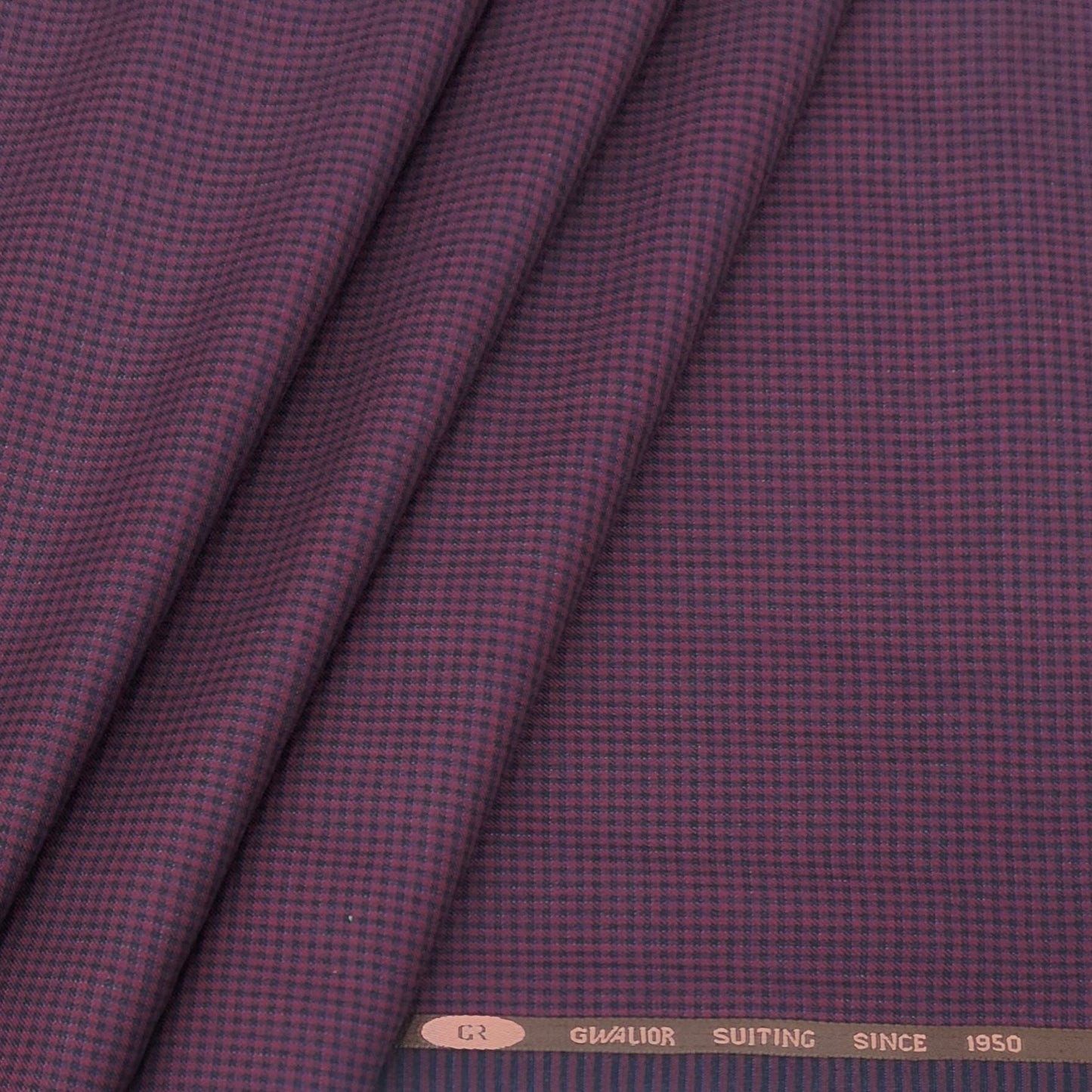 Trouser Fabric Gr Gwalior Poly Viscose Check Colour Wine