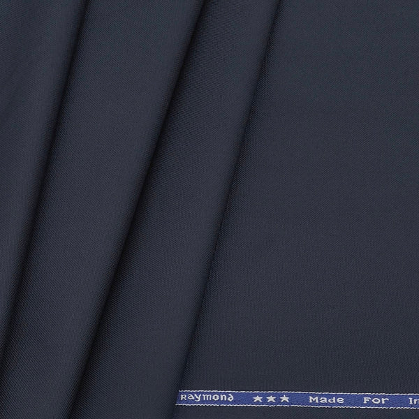 Trouser n Suit Fabric Any Length Raymond Matti Poly Viscose Plain Color Dark Blue