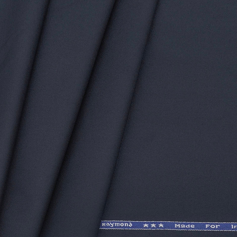 Trouser n Suit Fabric Any Length Raymond Matti Poly Viscose Plain Color Dark Blue